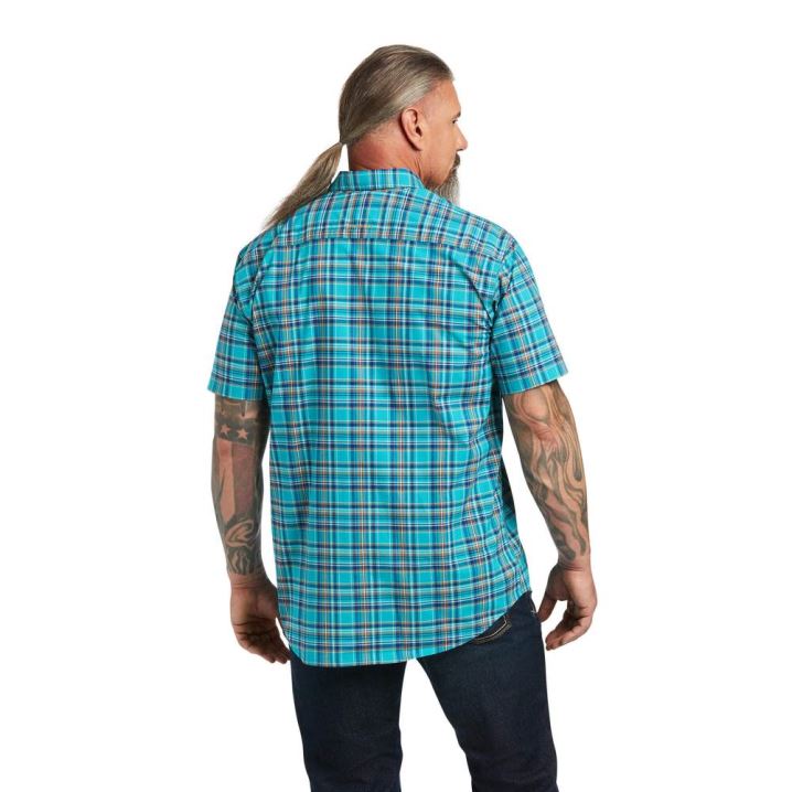 Ariat Rebar Made Tough DuraStretch Arbeits Shirt Pfauen | jmRaqZN1