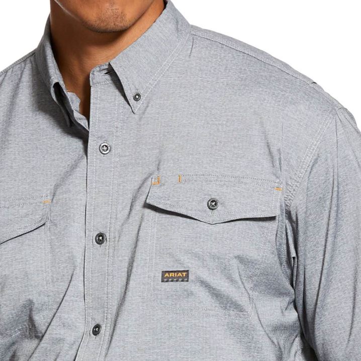 Ariat Rebar Made Tough VentTEK DuraStretch Arbeits Shirt Grau | 4ZifCK9y