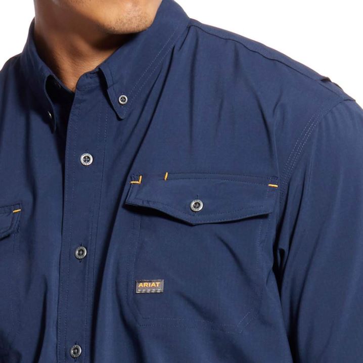 Ariat Rebar Made Tough VentTEK DuraStretch Arbeits Shirt Navy | Rc2DBHzZ