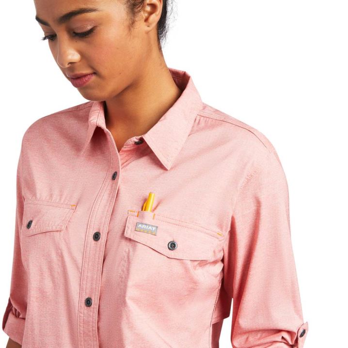 Ariat Rebar Made Tough VentTEK DuraStretch Arbeits Shirt Summer Melon | T1ldesgJ