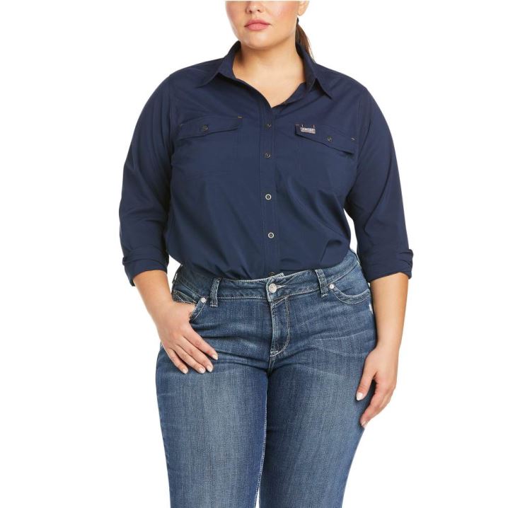 Ariat Rebar Made Tough VentTEK DuraStretch Arbeits Shirt Navy | dwAIUvjj