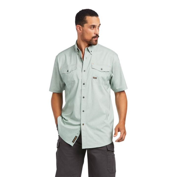 Ariat Rebar Made Tough VentTEK DuraStretch Arbeits Shirt Grün | yHy6BUAA