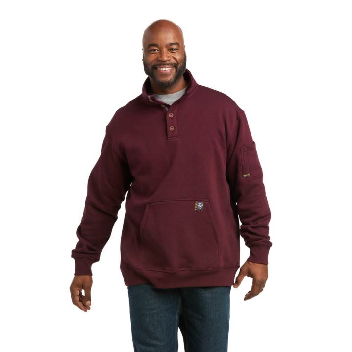 Ariat Rebar Overtime Fleece Pullover Malbec | JBdX52RI