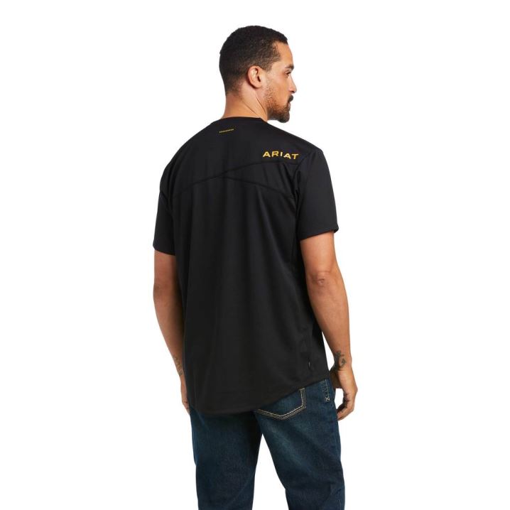 Ariat Rebar Polartec Elite All Season T-Shirt Schwarz | QcrIkeOs