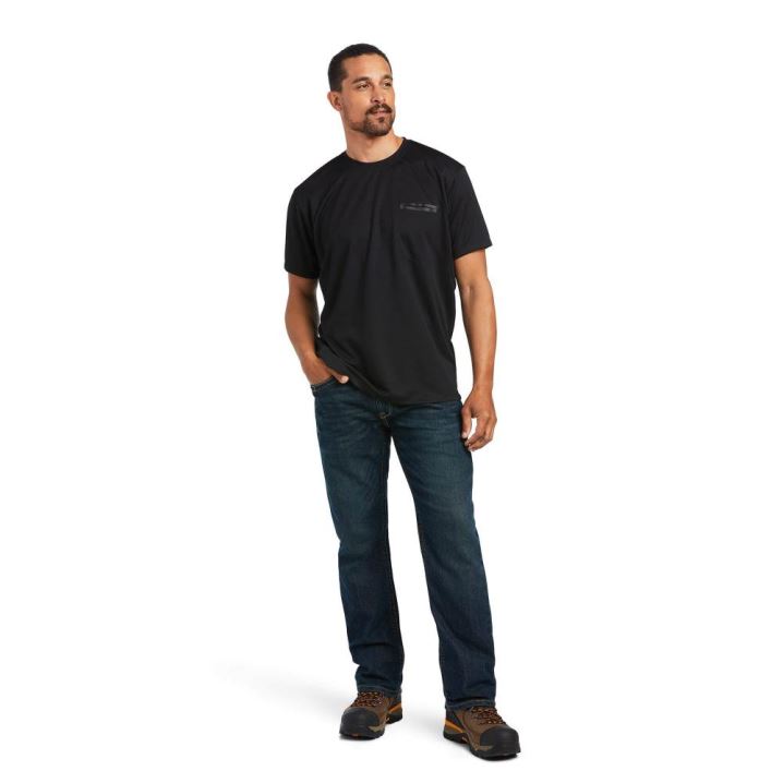 Ariat Rebar Polartec Elite All Season T-Shirt Schwarz | QcrIkeOs