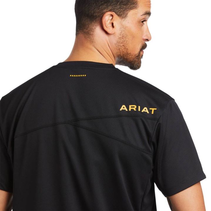 Ariat Rebar Polartec Elite All Season T-Shirt Schwarz | QcrIkeOs