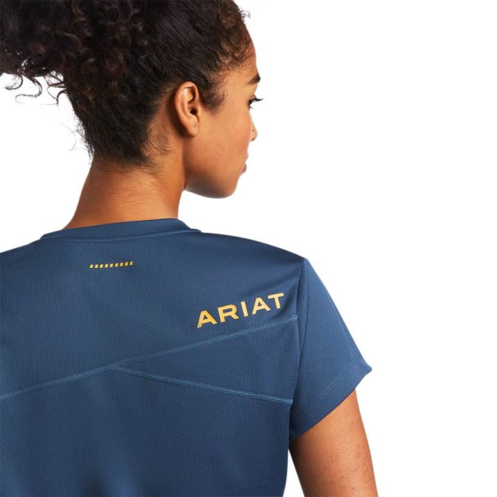 Ariat Rebar Polartec Elite All Season T-Shirt Blau Tiefesgrün | TkWJDJr0