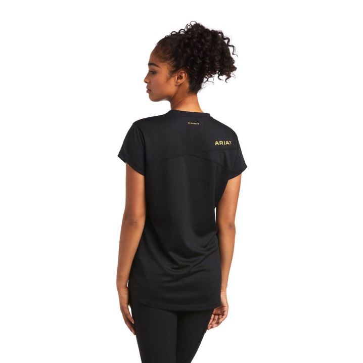 Ariat Rebar Polartec Elite All Season T-Shirt Schwarz | ZFBVj9Kh