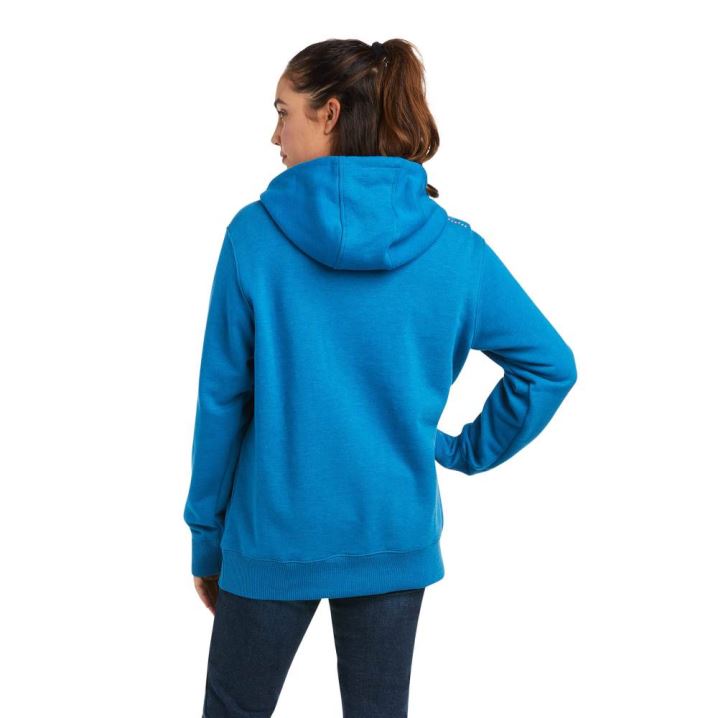 Ariat Rebar Skill Set 1/2 Zip Hoodie Blau | b97aygMK