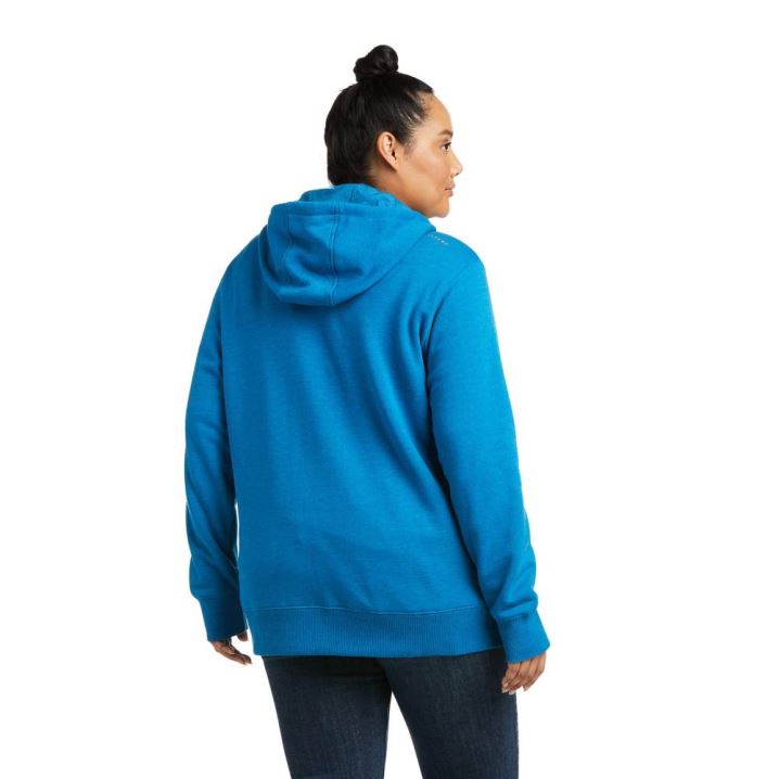 Ariat Rebar Skill Set 1/2 Zip Hoodie Blau | b97aygMK