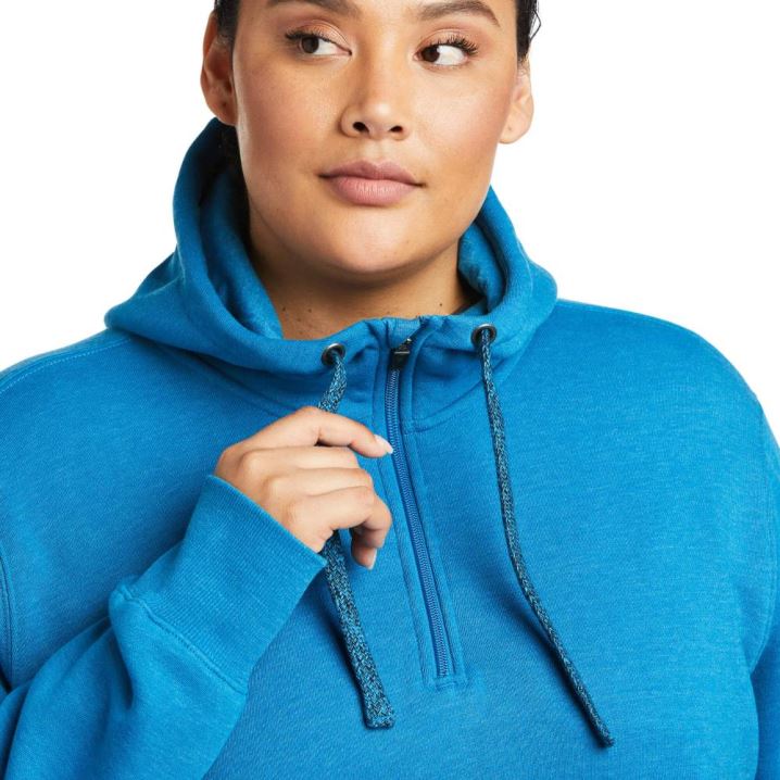 Ariat Rebar Skill Set 1/2 Zip Hoodie Blau | b97aygMK