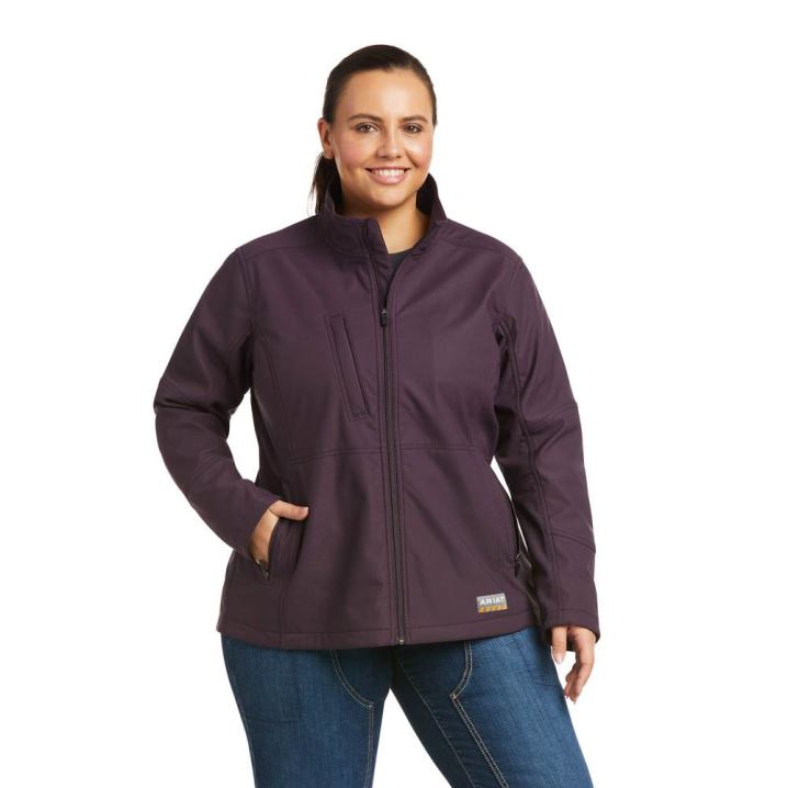 Ariat Rebar Stretch Canvas Softshell Jacket Lila | jVL7HnbS