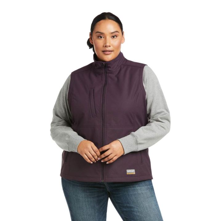 Ariat Rebar Stretch Canvas Softshell Vest Lila | 8Xvtl8Jq