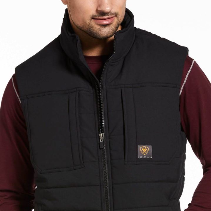 Ariat Rebar Valiant Stretch Canvas Wasser Resistant Insulated Vest Schwarz | 0bwFJPox