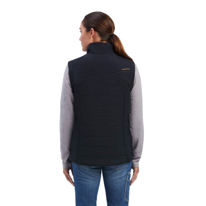 Ariat Rebar Valkyrie Stretch Canvas Insulated Vest Schwarz | Ryj26Y4T