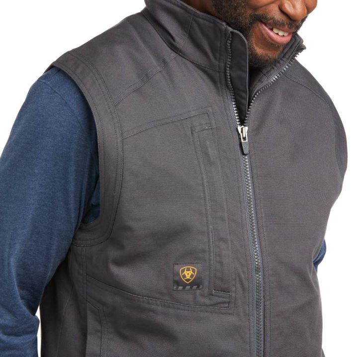 Ariat Rebar Washed DuraCanvas Insulated Vest Grau | 1UAvaukH