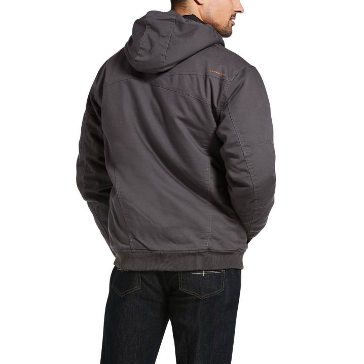 Ariat Rebar Washed DuraCanvas Insulated Jacket Grau | iPPTsZOh