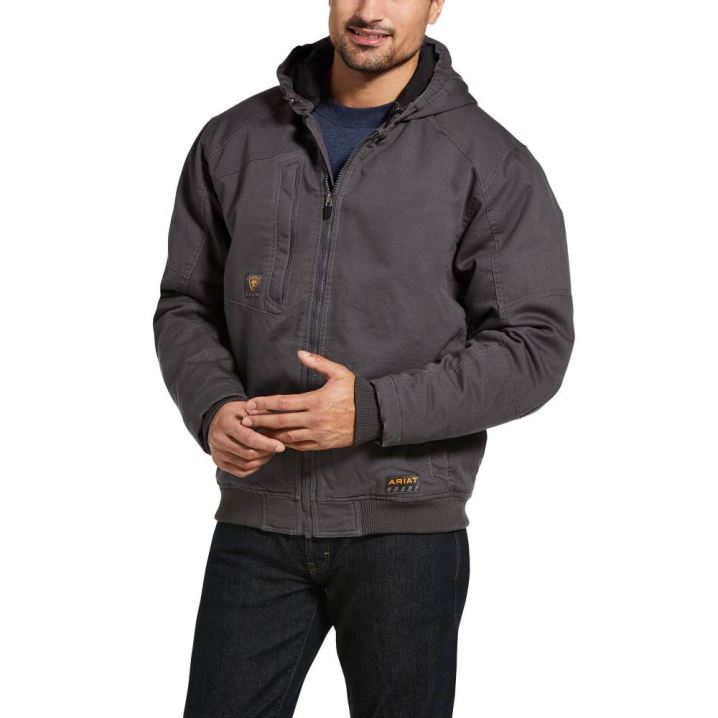 Ariat Rebar Washed DuraCanvas Insulated Jacket Grau | iPPTsZOh