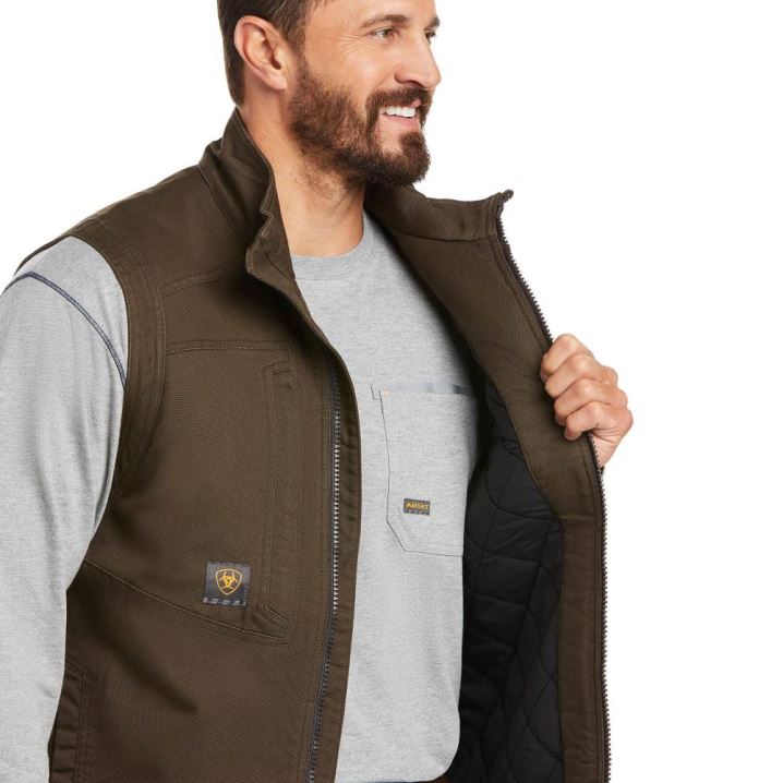 Ariat Rebar Washed DuraCanvas Insulated Vest Wren | izVKWEWP