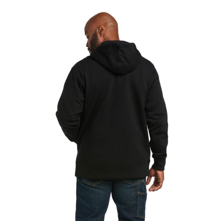 Ariat Rebar Workman 1/4 Zip Hoodie Schwarz | fyRHZuQM