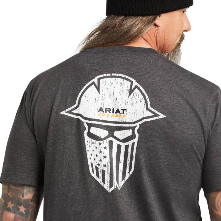 Ariat Rebar Workman Full Cover T-Shirt Grau | aWVi6gtK