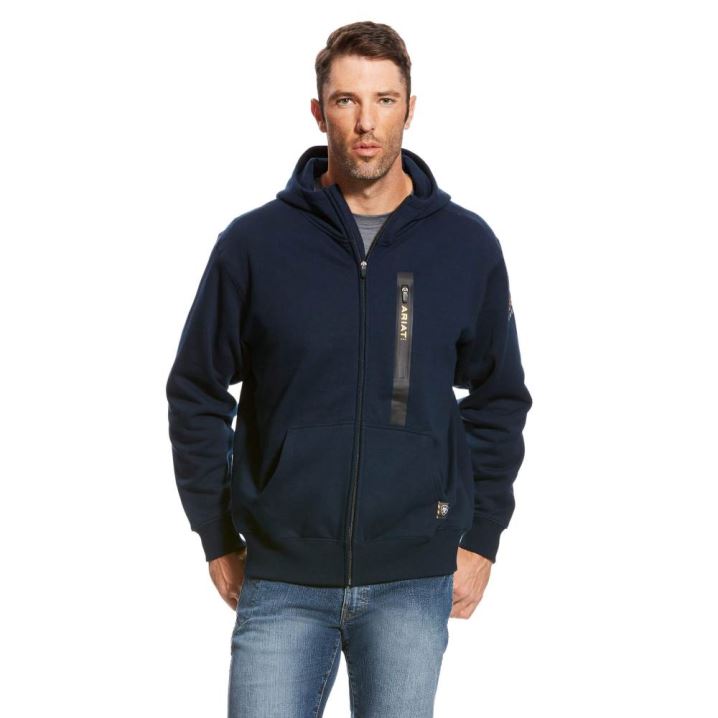 Ariat Rebar Workman Full Zip Hoodie Navy | MzfNyEZu