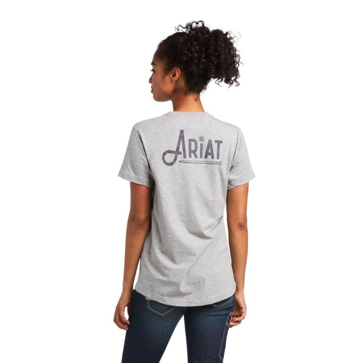 Ariat Rebar Workman Graphic Ariat Logo T-Shirt Grau | 7EcYxPXH