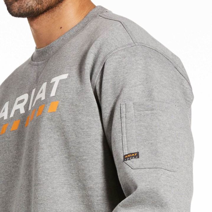 Ariat Rebar Workman Logo Sweatshirt Grau | IHUyUj4H