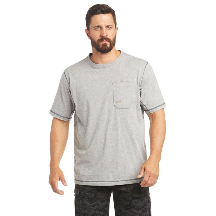 Ariat Rebar Workman Logo T-Shirt Grau | KkqKP9sI