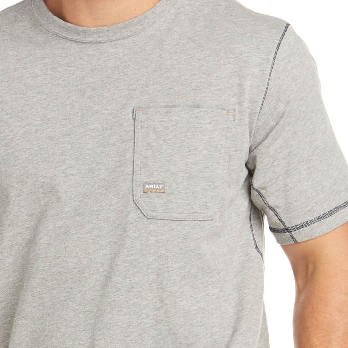 Ariat Rebar Workman Logo T-Shirt Grau | KkqKP9sI