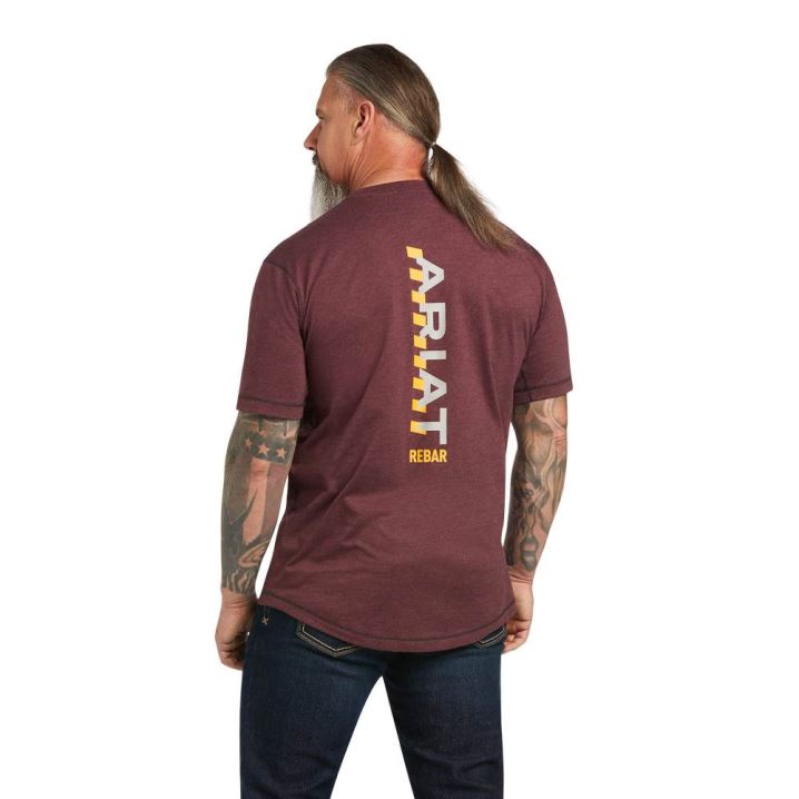 Ariat Rebar Workman Logo T-Shirt Malbec Heather | CxaoMWHy