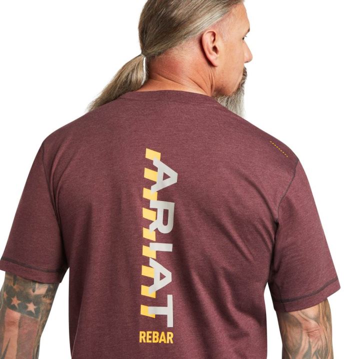 Ariat Rebar Workman Logo T-Shirt Malbec Heather | CxaoMWHy