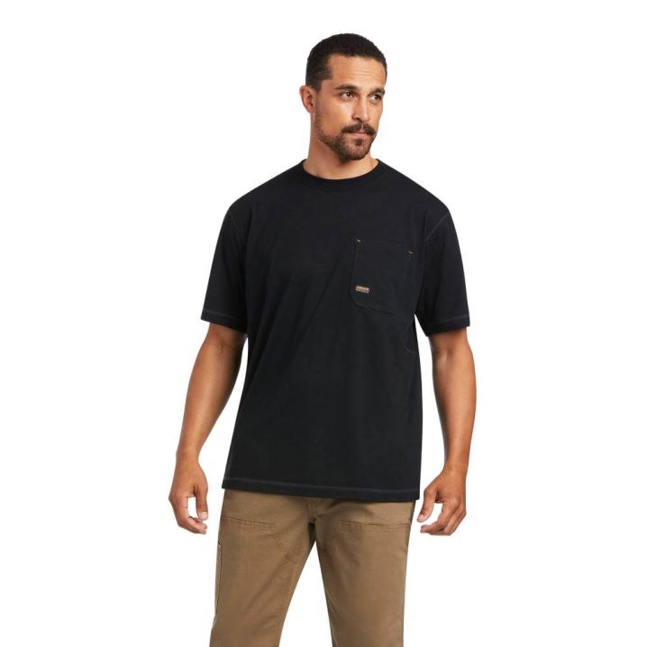 Ariat Rebar Workman Reflective Flag T-Shirt Schwarz | yC99lu4u