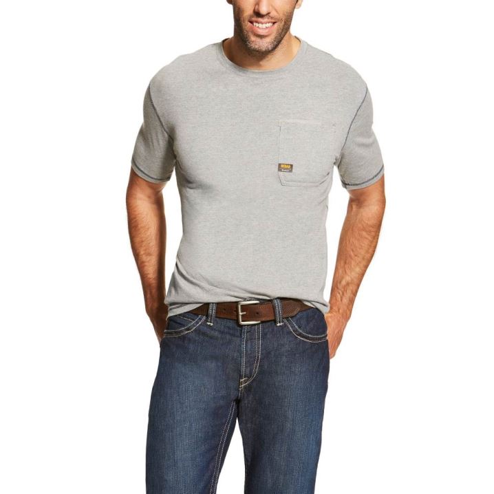 Ariat Rebar Workman T-Shirt Grau | OBQ3nJ3S