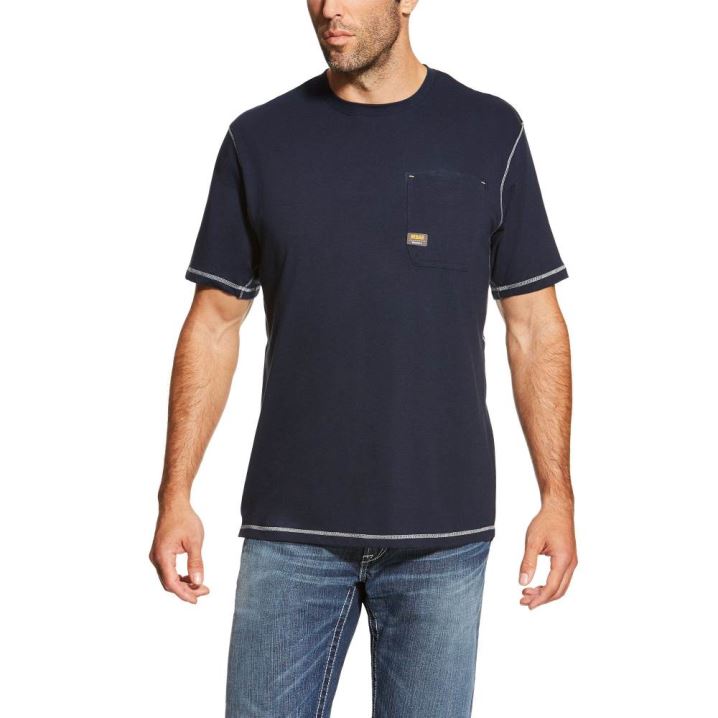 Ariat Rebar Workman T-Shirt Navy | CX2zx38e