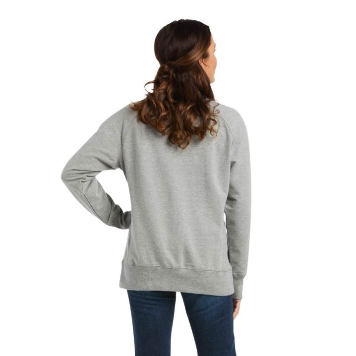 Ariat Rebar Workman Washed Fleece Sweatshirt Grau | bjobEVw5