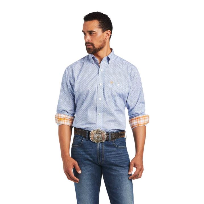 Ariat Relentless Alacrity Stretch Klassische Fit Shirt Blau | NpBRAjkS