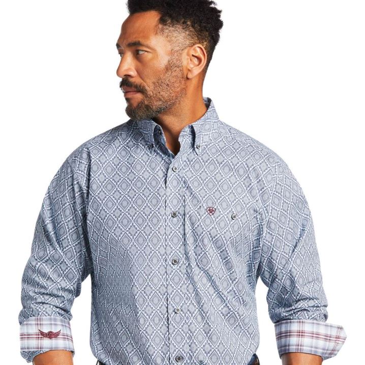 Ariat Relentless Indomitable Stretch Klassische Fit Shirt Cerulean | vObl1Oe9