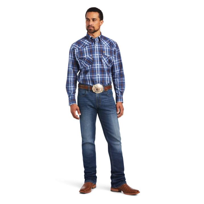 Ariat Relentless Inexorable Stretch Klassische Fit Snap Shirt Blau | FV5MtgUm