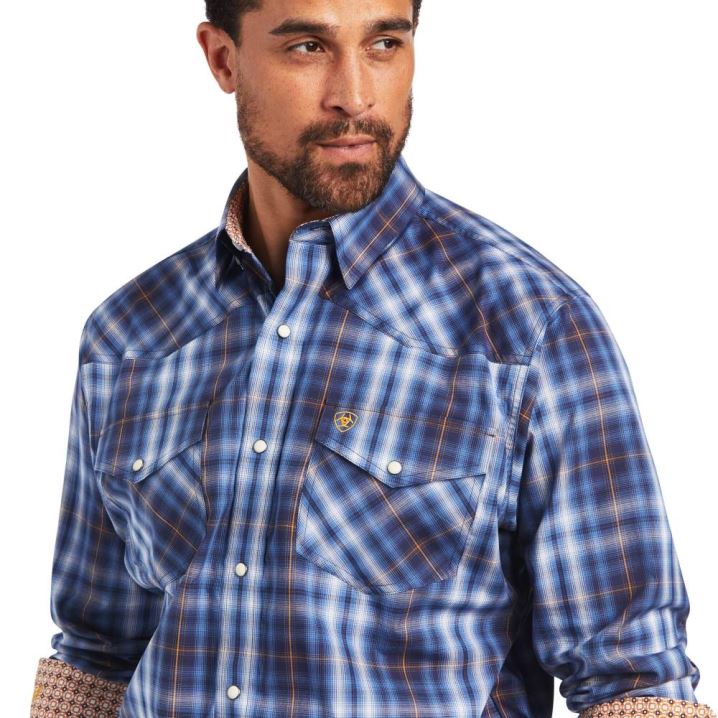 Ariat Relentless Inexorable Stretch Klassische Fit Snap Shirt Blau | FV5MtgUm