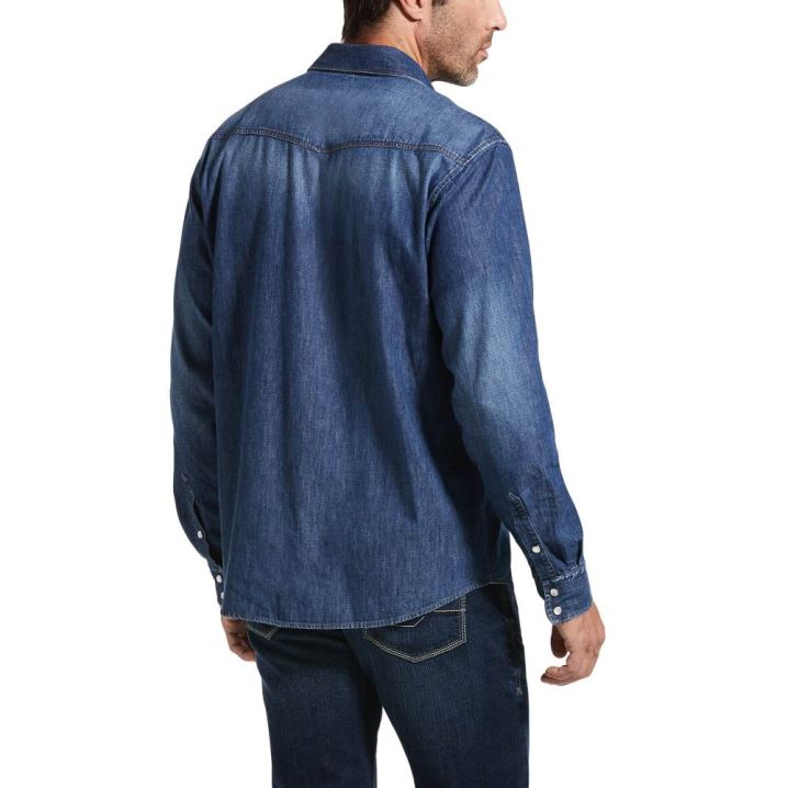 Ariat Retro Fit Denim Shirt Grau | S5pojJiS