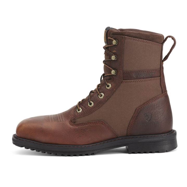 Ariat RigTek 8" Weite Square Kappe Composite Kappe Arbeits Boot Braun | tsHXWZGX