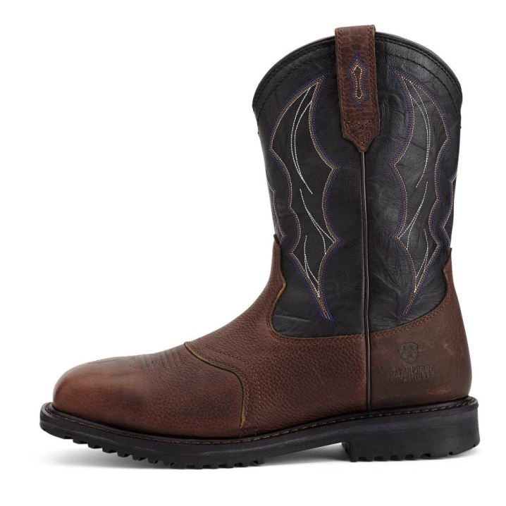 Ariat RigTek Weite Square Kappe Wasserdichte Composite Kappe Arbeits Boot Braun | NdzENRi7