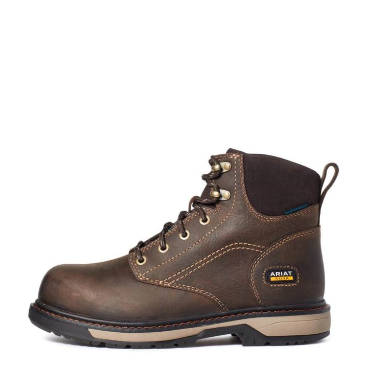 Ariat Riveter 6" CSA Wasserdichte Composite Kappe Arbeits Boot Dunkelbraun | v6j6bUPD