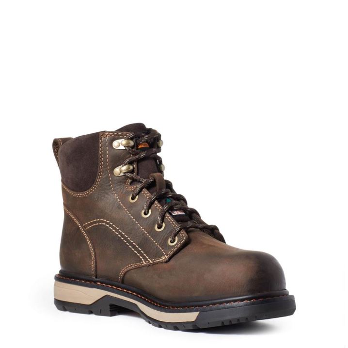 Ariat Riveter 6" CSA Wasserdichte Composite Kappe Arbeits Boot Dunkelbraun | v6j6bUPD