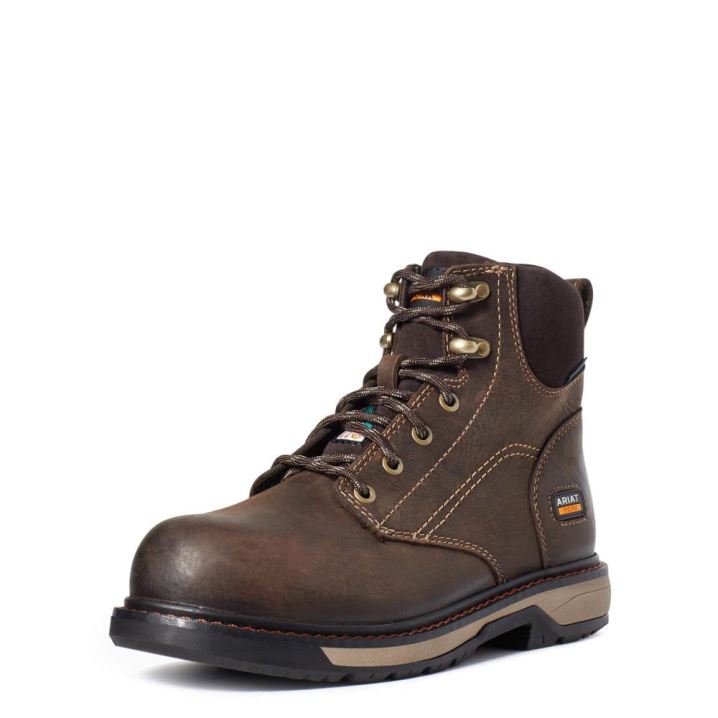 Ariat Riveter 6" CSA Wasserdichte Composite Kappe Arbeits Boot Dunkelbraun | v6j6bUPD