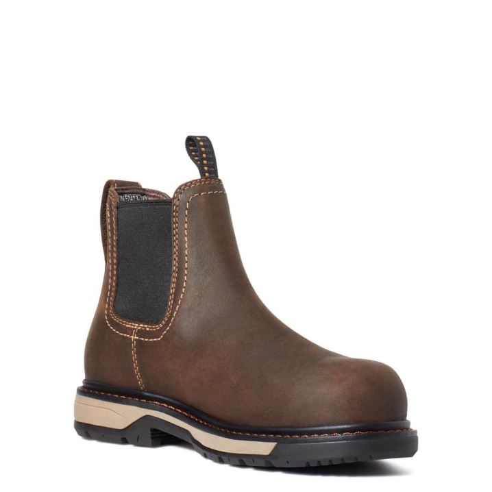 Ariat Riveter Chelsea CSA Wasserdichte Composite Kappe Arbeits Boot Dunkelbraun | i0a4tU7k