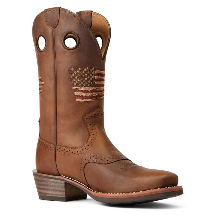 Ariat Roughstock Patriot Western Boot Braun | k9IwhhyI