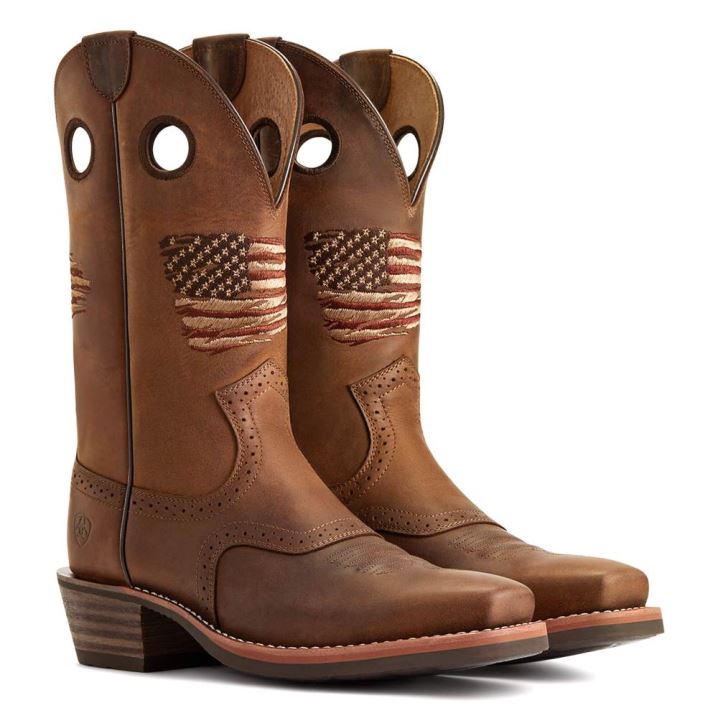 Ariat Roughstock Patriot Western Boot Braun | k9IwhhyI