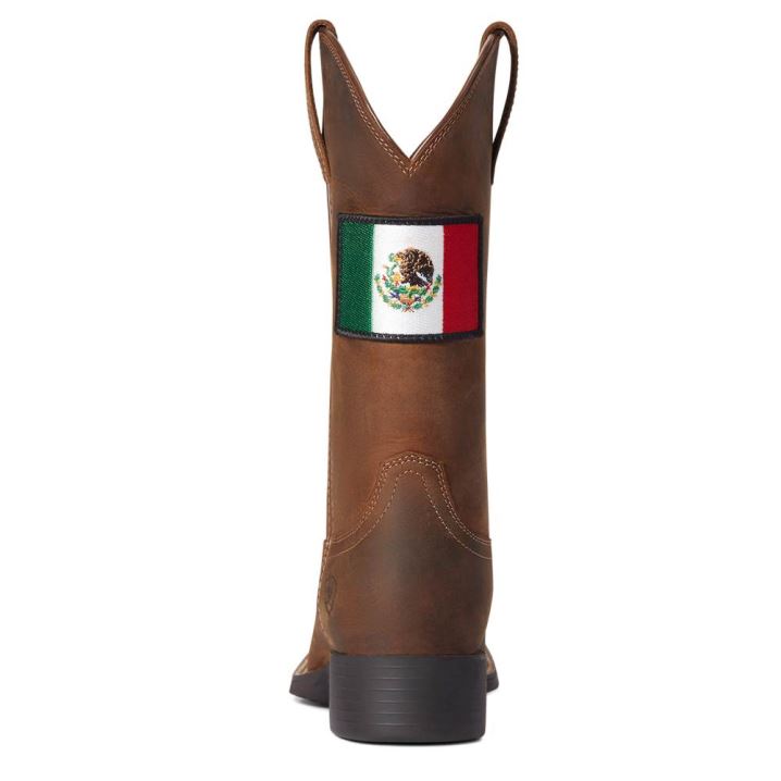 Ariat Round Up Orgullo Mexicano Western Boot Braun | sQxnwAX5